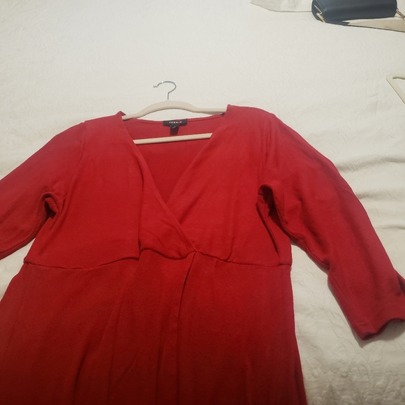 TORRID. KNIT FAUX WRAP RED DRESS...SIZE:1 - Picture 7 of 10